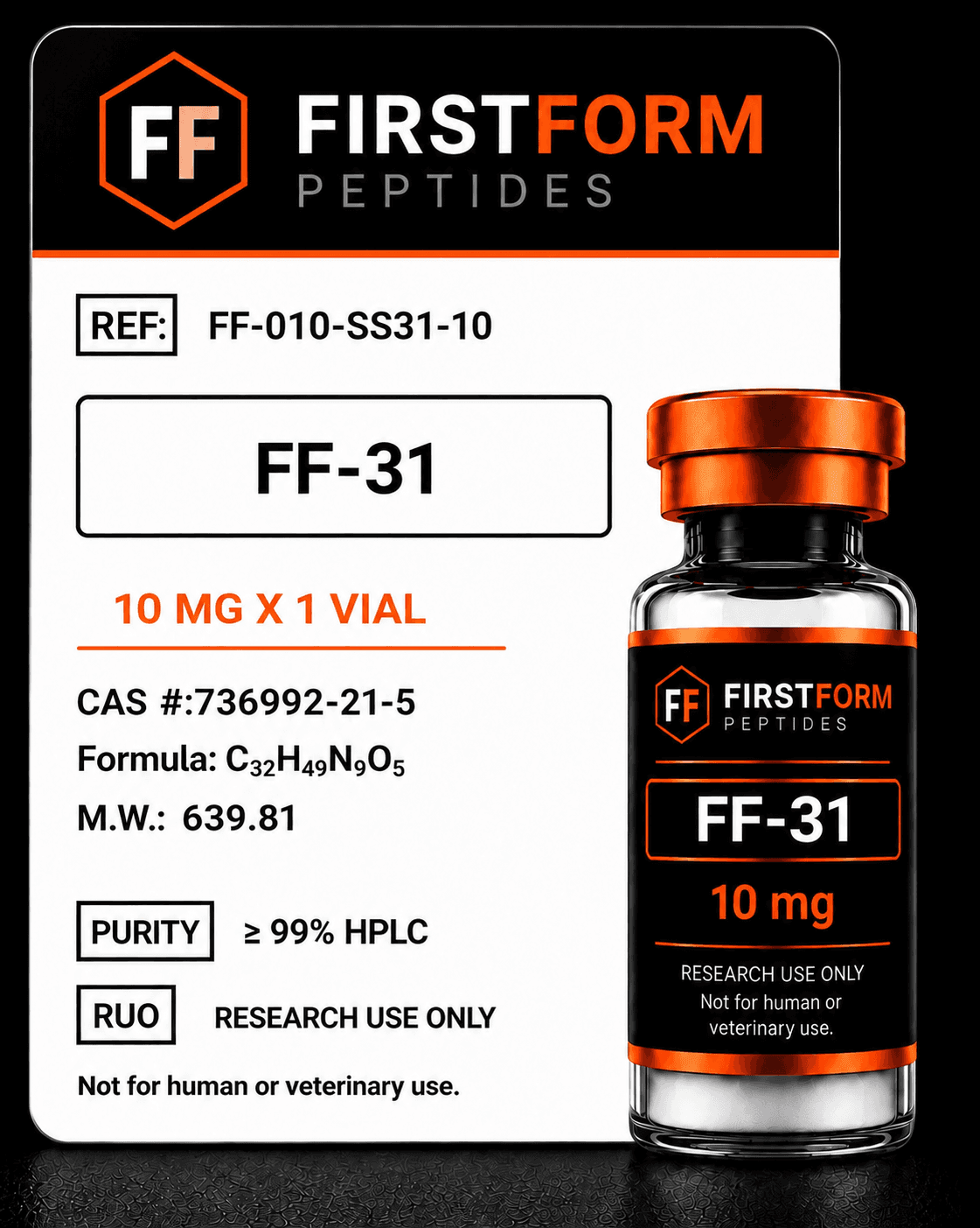 FirstForm Peptides research compound vial